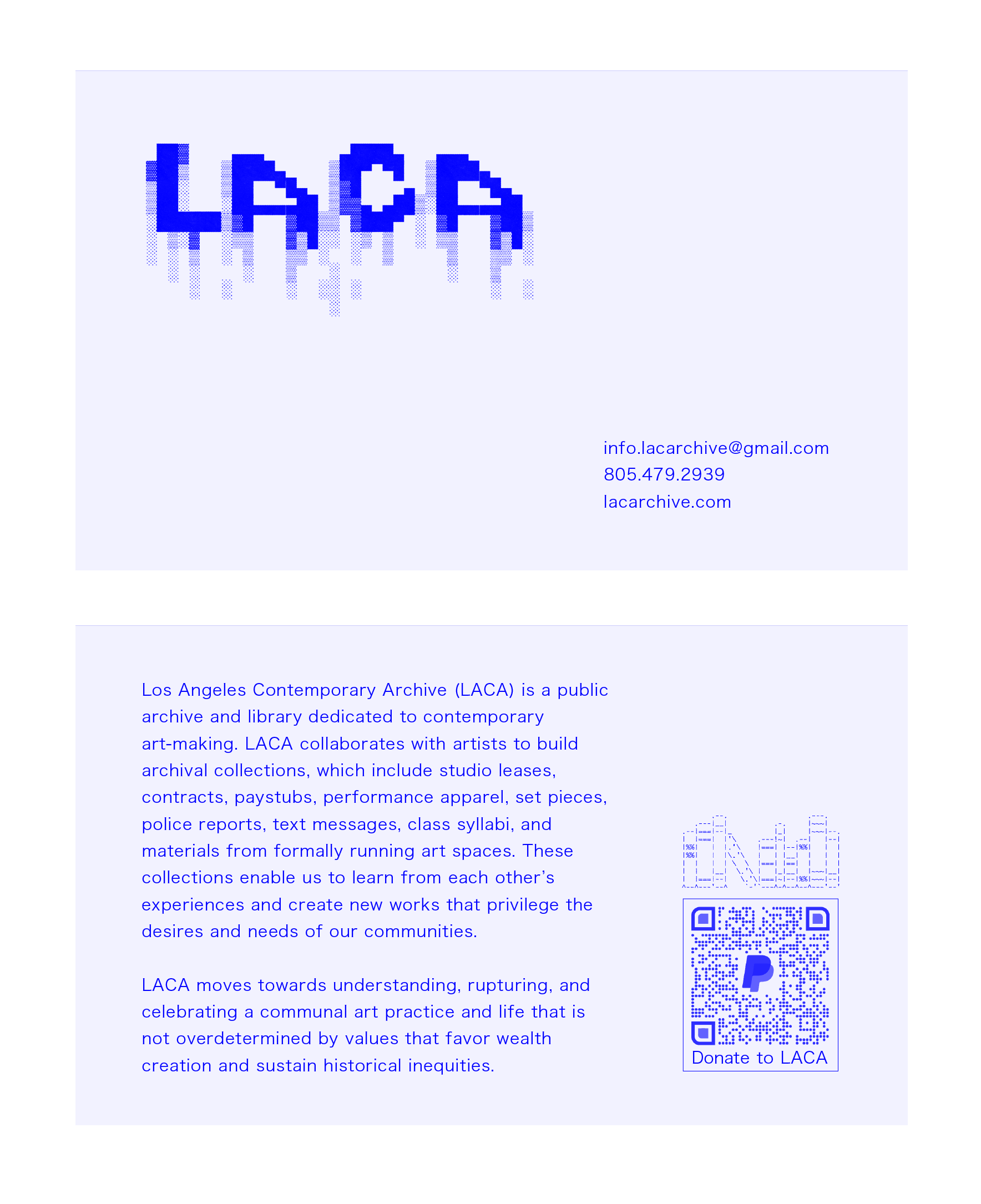 Mission card for LACA